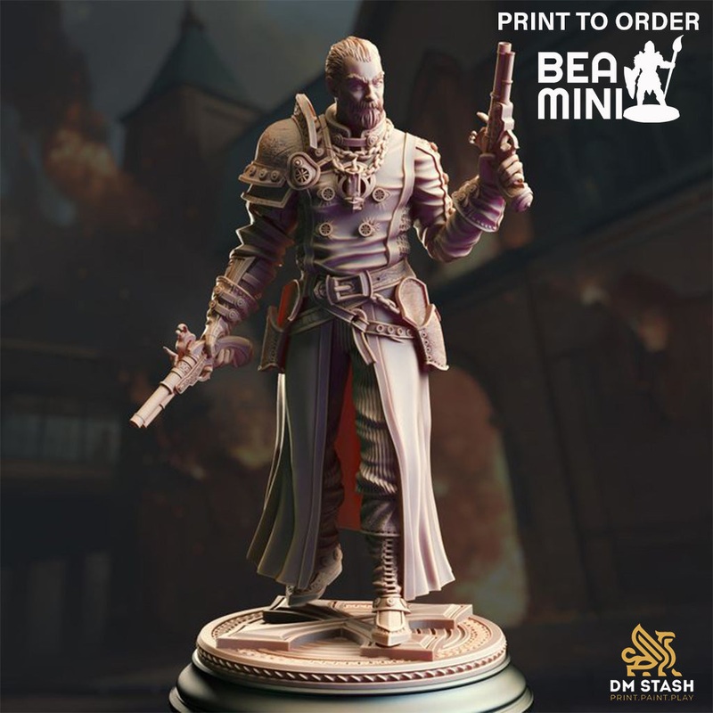 Righteous Priest Gunslinger – Father McKinley | BeaMini Print to Order Miniatures