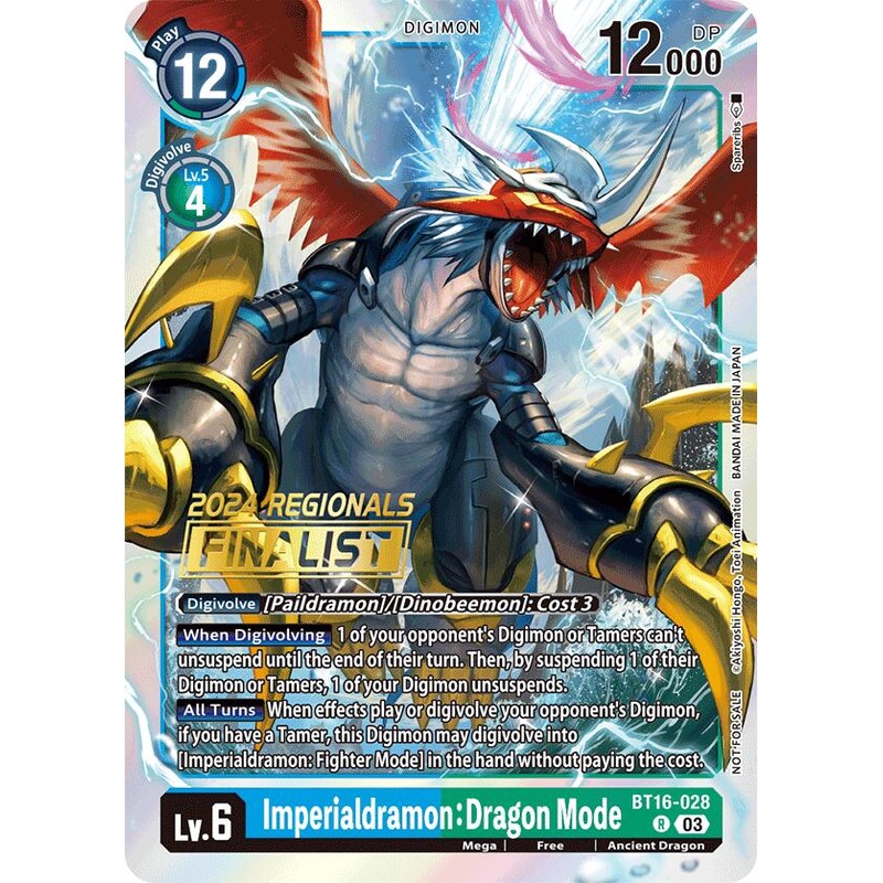 Imperialdramon: Dragon Mode [BT16-028] (2024 Regionals Finalist) [Beginning Observer]