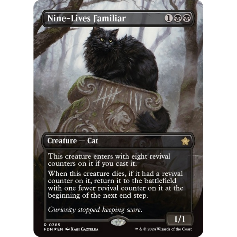 Nine-Lives Familiar (Borderless Mana Foil) [Foundations]